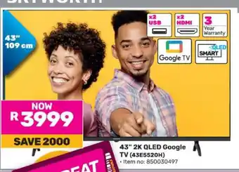 Game 43 2K QLED Google TV (43E5520H) offer