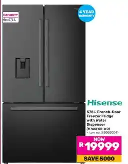 Game Hisense 575 L French-Door Freezer Fridge with Water Dispenser (H760FSB-WD) offer