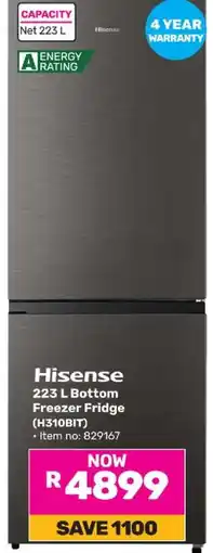 Game Hisense 223 L Bottom Freezer Fridge (H310BIT) offer