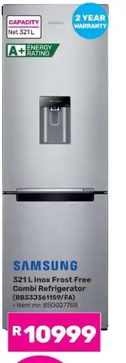 Game Samsung 321L Inox Frost Free Combi Refrigerator offer