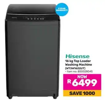 Game Hisense 16 kg Top Loader Washing Machine offer