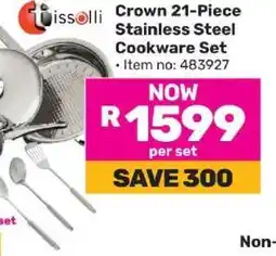 Game Crown 21-Piece Stainless Steel Cookware Set offer
