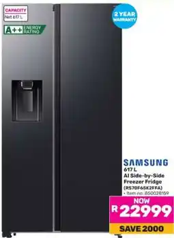 Game Samsung 617 L AI Side-by-Side Freezer Fridge offer