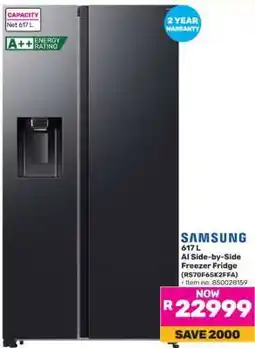 Game Samsung 617 L AI Side-by-Side Freezer Fridge offer
