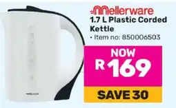 Game Mellerware 1.7 L Plastic Corded Kettle offer