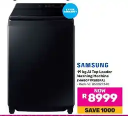 Game Samsung 19 kg AI Top Loader Washing Machine offer