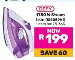 Game DEFY 1750 W Steam Iron (SI8059A1) offer