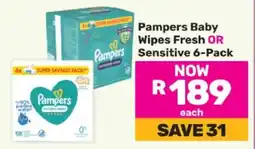 Game Pampers Baby Wipes Fresh OR Sensitive 6-Pack offer