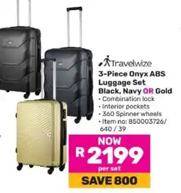 Game Travelwize 3-Piece Onyx ABS Luggage Set offer