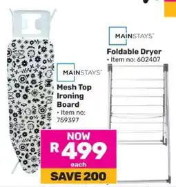 Game Mainstays Mesh Top Ironing Board offer