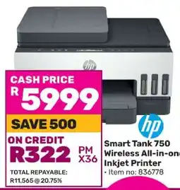 Game Smart Tank 750 Wireless All-in-one Inkjet Printer offer