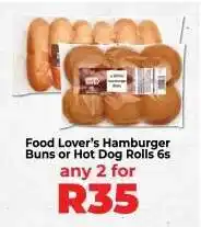 Food Lover's Market Food Lover's Hamburger Buns or Hot Dog Rolls 6s offer