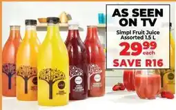 Food Lover's Market Simpl Fruit Juice Assorted 1.5 L offer