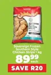 Food Lover's Market Sovereign Frozen Southern Style Chicken Strips 1 kg offer