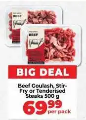 Food Lover's Market Beef Goulash, Stir-Fry or Tenderised Steaks 500 g offer