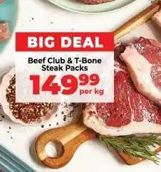 Food Lover's Market Beef Club & T-Bone Steak Packs offer