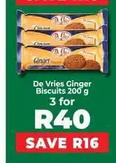 Food Lover's Market De Vries Ginger Biscuits 200 g offer