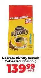 Food Lover's Market Nescafé Ricoffy Instant Coffee Pouch 800 g offer