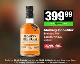 Spar Tops Monkey Shoulder offer