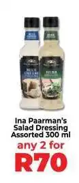 Food Lover's Market Ina Paarman's Salad Dressing Assorted 300 ml offer