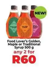 Food Lover's Market Food Lover’s Golden, Maple or Traditional Syrup 500 g offer