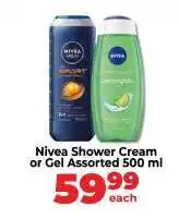 Food Lover's Market Nivea Shower Cream or Gel Assorted 500 ml offer