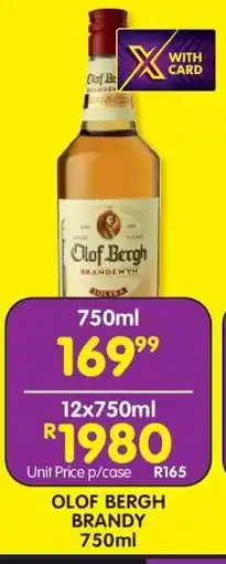 Shoprite Olof Bergh Brandy 750ml offer