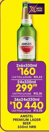 Shoprite AMSTEL PREMIUM LAGER BEER 330ml NRB offer