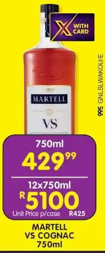 Shoprite Martell VS Cognac 750ml offer