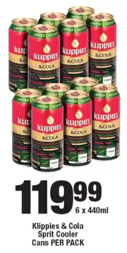 OK Liquor Klippies & Cola Sprit Cooler Cans offer