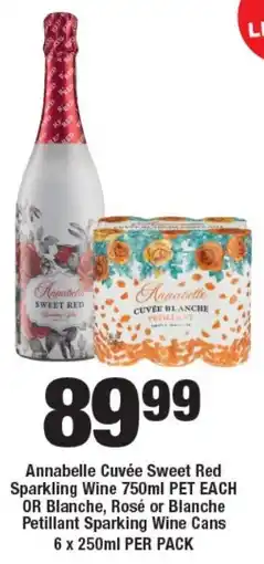 OK Liquor Annabelle Cuvée Sweet Red Sparkling Wine OR Blanche, Rosé or Blanche Petillant Sparking Wine Cans offer