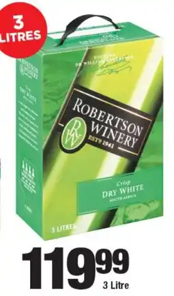 OK Liquor Robertson Winery Crisp Dry White, Extra Light or Johannisberger Wine offer