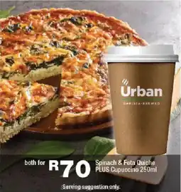 OK urban Spinach & Feta Quiche plus Cupuccino offer