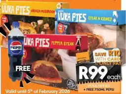 OBC Meat & Chicken Vuka pies offer