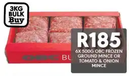 OBC Meat & Chicken Obc frozen ground mince or tomato & onion mince offer