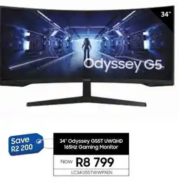 Samsung Samsung 34" Odyssey G55T UWQHD 165Hz Gaming Monitor offer