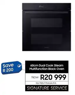 Samsung Samsung 60cm Dual Cook Steam Multifunction Black Oven offer