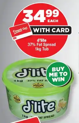OK Foods D'lite 37% Fat Spread Tub offer