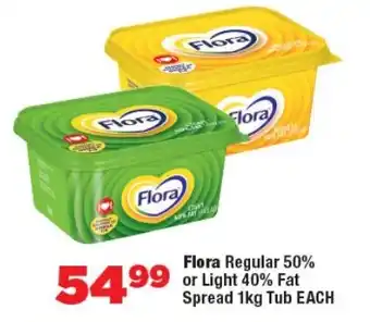 Flora Regular 50% or Light 40% Fat Spread Tub