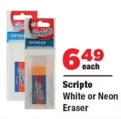 OK Foods Scripto White or Neon Eraser offer