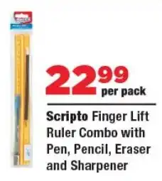OK Foods Scripto Finger Lift Ruler Combo with Pen, Pencil, Eraser and Sharpener offer
