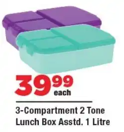 OK Foods 3-Compartment 2 Tone Lunch Box offer