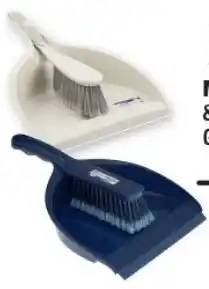 OK Foods M-Home Dustpan & Brush Set Blue or Grey offer