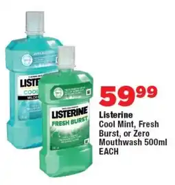 OK Foods Listerine Cool Mint, Fresh Burst, or Zero Mouthwash offer