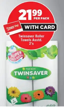 OK Foods Twinsaver Roller Towels offer