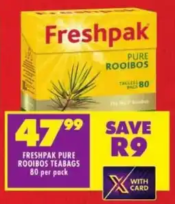 Shoprite Freshpak pure rooibos teabags offer