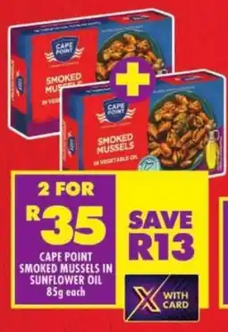 Shoprite Cape point smoked mussels in sunflower oil offer