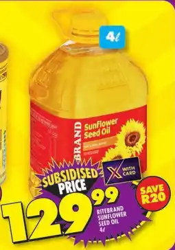 Shoprite Ritebrand sunflower seed oil offer