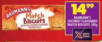 Shoprite Baumann's coconut flavoured match biscuits offer