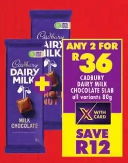Shoprite Cadbury dairy milk chocolate slab offer